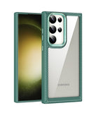 Crystal Clear Transparent Hard PC Soft TPU Shockproof Case With Metal Lens Protection For Samsung Galaxy S23 Ultra