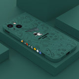 Dark Green Cute Astronaut Paper Plane Shockproof Soft Case For iPhone 13 12 11 Series