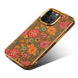 Vintage Electroplated European Style Flower Full Cover Silicone Case For iphone 14 13 12 series