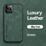 Luxury Car Magnetic Holder Leather Texture Case for iPhone 14 13 12 series