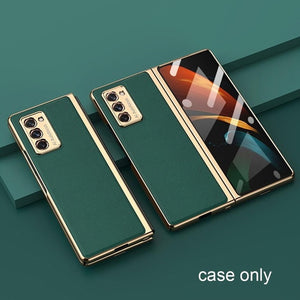 Luxury Plating Weave Matte 360 Full Protector Case For Samsung Galaxy Z Fold 2