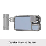 LED Light Handle Tripod Mobile Video Cage for iPhone 13 Pro/ Pro Max