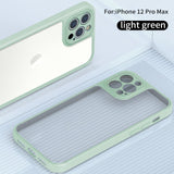 Premium Ultra Thin Frosted Transparent Silicone Case with Soft Frame Camera Protector For iPhone 12 Series