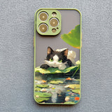 Cute Naughty Cat Soft TPU Case For iPhone 14 13 12 series