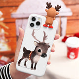 Christmas Doll Deer Cartoon Case For iPhone 13 12 11 Series