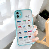 2021 Calendar TPU Hard Shockproof Case for iPhone 12 11 Series