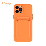 Soft Silicone Shockproof Card Slot Holder Case For iPhone 13 12 Series