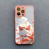 Cute Naughty Cat Soft TPU Case For iPhone 14 13 12 series