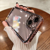 Luxury Carbon Fiber Texture Transparent Soft Silicone Case For iPhone 14 13 12 series
