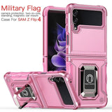 Military Grade Shockproof Heavy Duty Protective Armor Magnetic Kickstand Ring Case For Samsung Galaxy Z Flip 4 3