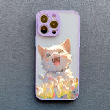 Cute Naughty Cat Soft TPU Case For iPhone 14 13 12 series