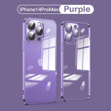 Luxury Silicone Frame Shockproof Clear Case For iPhone 14 13 12 series