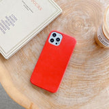 Luxury Leather Plain Candy Color Matte Waterproof Phone Case For iPhone 12 Series