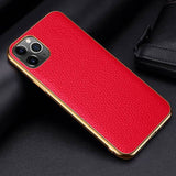 Genuine Leather Electroplate Case For iPhone 12 11 Series
