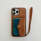 Luxury Wallet Strap Leather Case for iPhone 13 12 11 Pro Max Mini