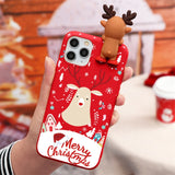 Christmas Doll Deer Cartoon Case For iPhone 13 12 11 Series