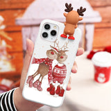 Christmas Doll Deer Cartoon Case For iPhone 13 12 11 Series