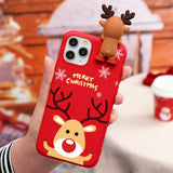 Christmas Doll Deer Cartoon Case For iPhone 13 12 11 Series