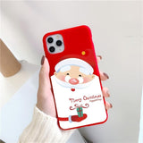 Merry Christmas Cartoon Elk Silicon Case For iPhone 12 Series
