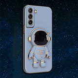 Electroplated 3D Astronaut Folding Stand Camera Protection Case for Samsung Galaxy S22 S21 S20 Series