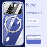 Luxury Transparent Slim Magsafe Magnetic Hard PC Case With Lens Protection For iPhone 14 13 12 Series