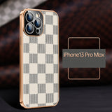 Luxury Carbon Fiber Leather Camera Protection Case for iPhone 13 12 11 Pro Max Mini