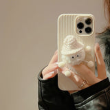 Couple Autumn Winter Plush Doll Case For iPhone 14 13 12 series