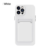 Soft Silicone Shockproof Card Slot Holder Case For iPhone 13 12 Series