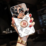 Luxury Mirror Diamond Case With Finger Ring For iPhone 13 12 11 Series