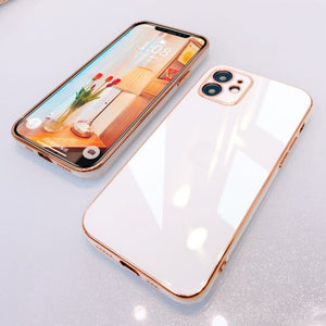 Luxury Plating Frame 6D Bling Soft Silicone Case for iPhone 13 12 Series