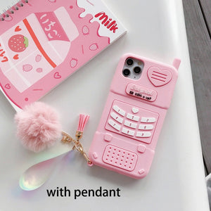 Cute Pink Love Heart Soft Silicone Phone Case For iPhone 12 & 11 Series
