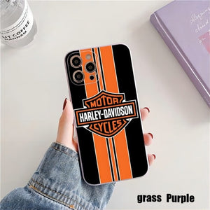 Candy Color Motorcycle Harley BikeLove Soft Case For iPhone 14 13 12 series