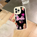 Barbie Doll PU Leather Case For iPhone 14 13 12 series