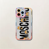 Lovely Bear Cute Cartoon Silicone Clear Case For iPhone 14 13 12 series